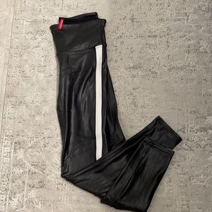 Spanx faux leather side stripe legging